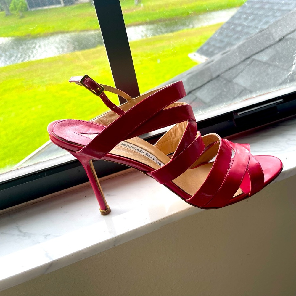 Manolo, Blahnik hot pink sandals size 42